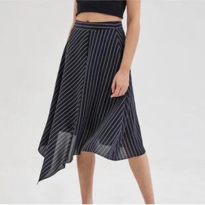 Lattelier Asymmetric Stripe Skirt NWT Size S